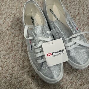 Superga Silver Glitter Sneakers